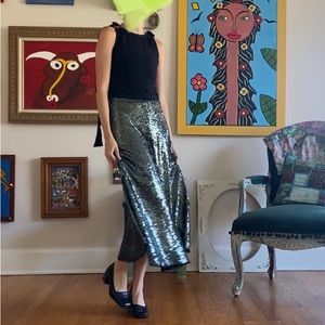 Glamorous sequin skirt in dark silver